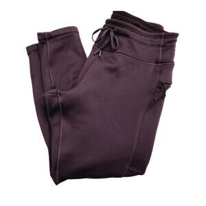 Old Navy XL Ultracoze Go-Dry Fleece Lined Leggings Pockets Purple Eggplant